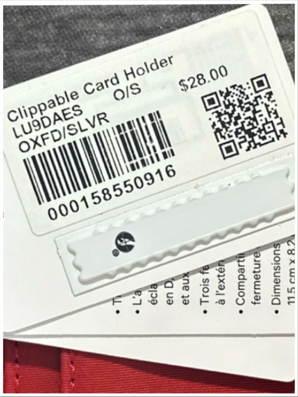 Lululemon Clippable Card Holder in Oxford Red NWT